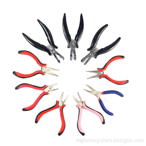 Micro bead stainless steel hair extension pliers set, 10 styles stainless steel pliers for hair extensions